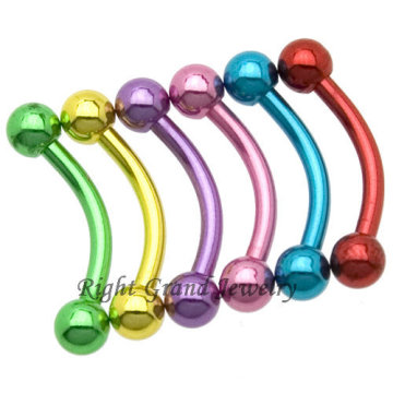 16G Anodized Curved Eyebrow Barbell